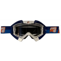 ARIETE GOGLE RIDING CROWS BASIC KOLOR BIAŁY / GRANATOWY / NIEBIESKI, SZYBKA ANTI FOG, ANTI SCRATCH, UV, ROLL-OFF READY, 