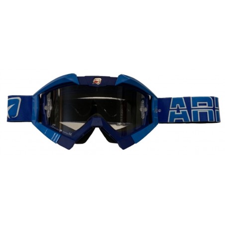 ARIETE GOGLE RIDING CROWS BASIC KOLOR GRANATOWY / NIEBIESKI, SZYBKA ANTI FOG, ANTI SCRATCH, UV, ROLL-OFF READY, GĄBKA 2 