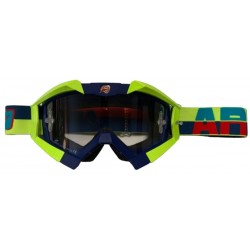 ARIETE GOGLE RIDING CROWS BASIC KOLOR GRANATOWY / ŻÓŁTY FLUO, SZYBKA ANTI FOG, ANTI SCRATCH, UV, ROLL-OFF READY, GĄBKA 2