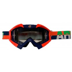 ARIETE GOGLE RIDING CROWS BASIC KOLOR GRANATOWY / POMARAŃCZOWY, SZYBKA ANTI FOG, ANTI SCRATCH, UV, ROLL-OFF READY, GĄBKA