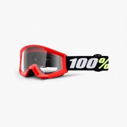 100 PROCENT GOGLE STRATA MINI RED JUNIOR / KID / DZIECIĘCE KOLOR CZERWONY SZYBKA PRZEŹROCZYSTA ANTI-FOG