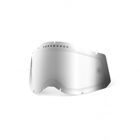 100 PROCENT RC2 / AC2 / ST2 REPLACEMENT LENS - VENTED DUAL PANE MIRROR SILVER, SZYBA / SZYBKA / SZYBKA DO GOGLI RACECRAF