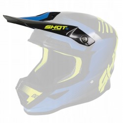 SHOT RACING WYPRZEDAŻ DASZEK DO KASKU FURIOUS TRUST BLACK BLUE NEON YELLOW KOLOR CZARNY / NIEBIESKI / ŻÓŁTY FLUO GLOSSY