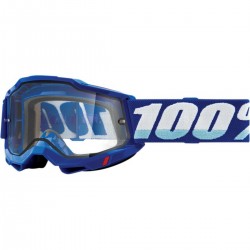 100 PROCENT GOGLE ACCURI 2 ENDURO MOTO BLUE - DUAL CLEAR LENS - KOLOR NIEBIESKI / BIAŁY SZYBKA PODWÓJNA PRZEŹROCZYSTA