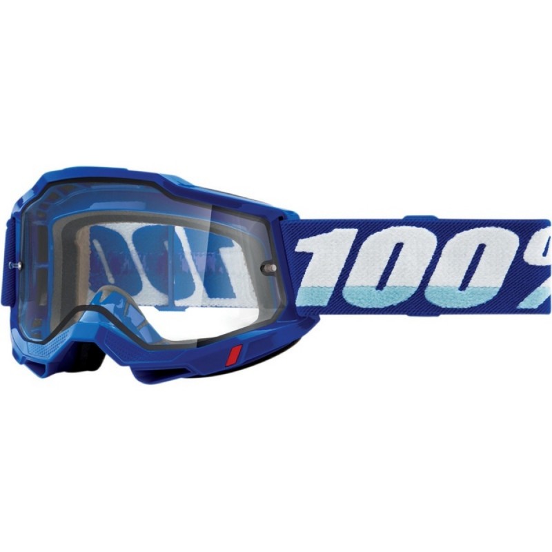 100 PROCENT GOGLE ACCURI 2 ENDURO MOTO BLUE - DUAL CLEAR LENS - KOLOR NIEBIESKI / BIAŁY SZYBKA PODWÓJNA PRZEŹROCZYSTA