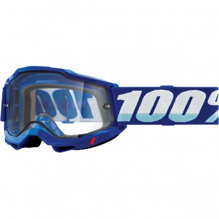 100 PROCENT GOGLE ACCURI 2 ENDURO MOTO BLUE - DUAL CLEAR LENS - KOLOR NIEBIESKI / BIAŁY SZYBKA PODWÓJNA PRZEŹROCZYSTA