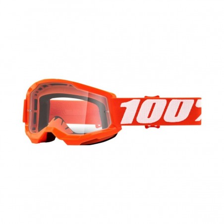 100 PROCENT GOGLE STRATA 2 YOUTH JUNIOR ORANGE - CLEAR LENS - KOLOR POMARAŃCZOWY SZYBKA PRZEŹROCZYSTA