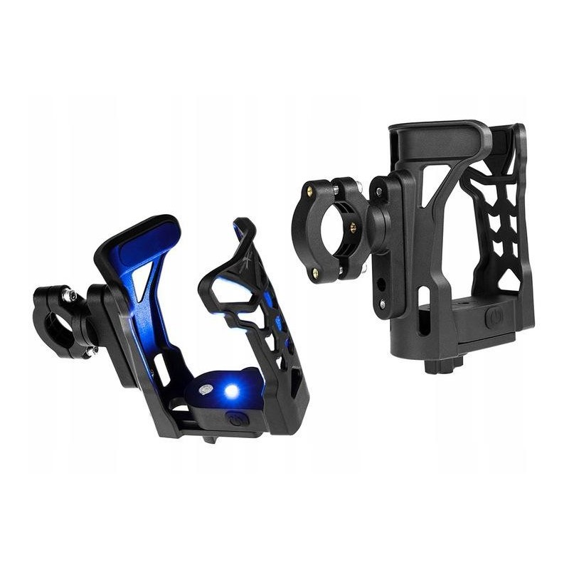 BIKETEC UCHWYT NA BIDON / BUTELKĘ / TERMOS DO MOTOCYKLA, SKUTERA I ROWERU Z DIODĄ LED - UBH2 (NIE ZAWIERA BATERII)