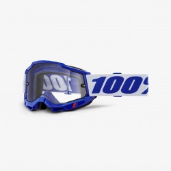 100 PROCENT GOGLE ACCURI 2 ENDURO MOTO BLUE - DUAL CLEAR LENS - KOLOR NIEBIESKI / BIAŁY SZYBKA PRZEŹROCZYSTA PODWÓJNA