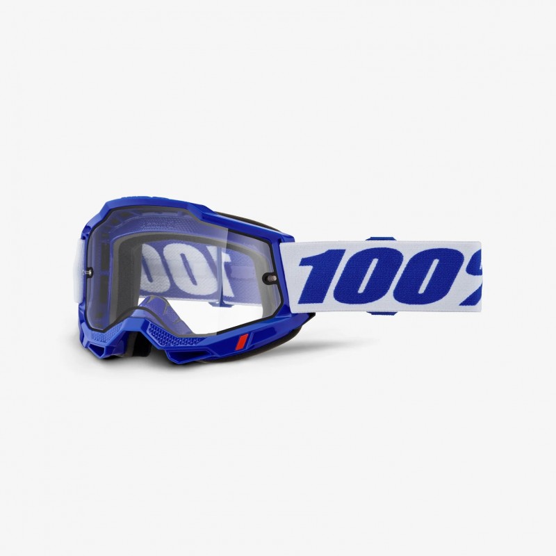 100 PROCENT GOGLE ACCURI 2 ENDURO MOTO BLUE - DUAL CLEAR LENS - KOLOR NIEBIESKI / BIAŁY SZYBKA PRZEŹROCZYSTA PODWÓJNA