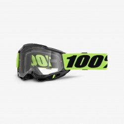 100 PROCENT GOGLE ACCURI 2 YOUTH JUNIOR NEON YELLOW - CLEAR LENS - KOLOR CZARNY / ŻÓŁTY FLUO SZYBA PRZEŹROCZYSTA