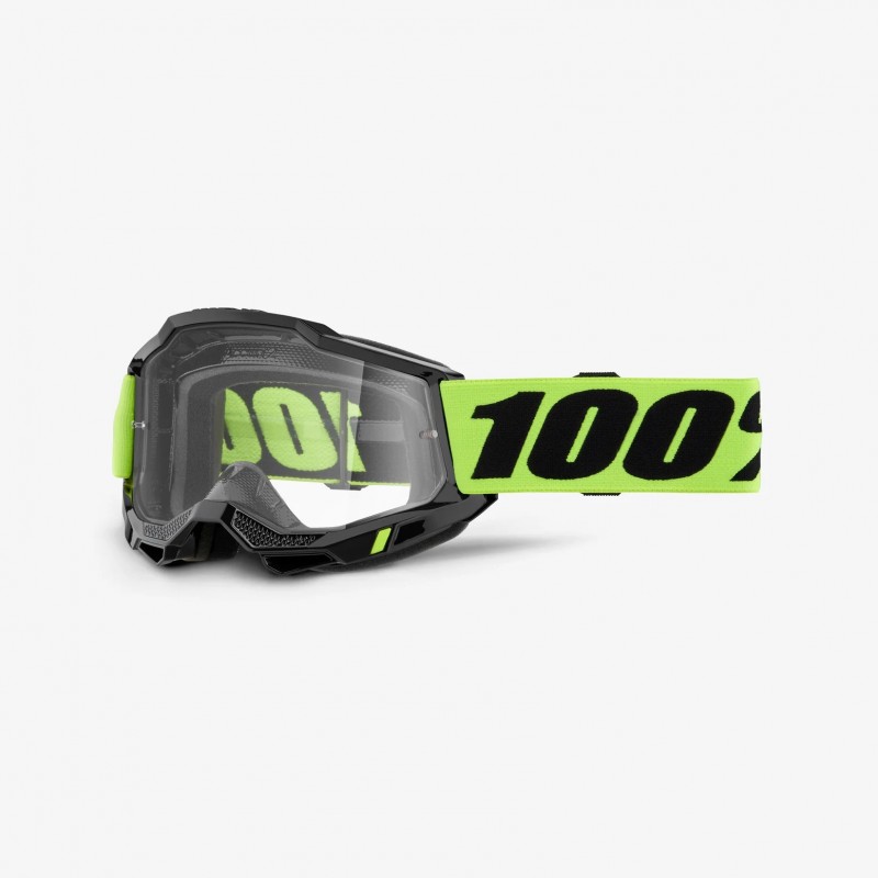 100 PROCENT GOGLE ACCURI 2 YOUTH JUNIOR NEON YELLOW - CLEAR LENS - KOLOR CZARNY / ŻÓŁTY FLUO SZYBA PRZEŹROCZYSTA