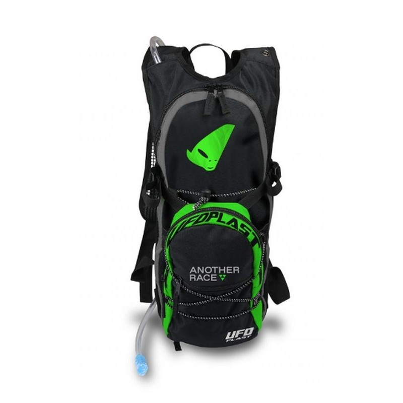 UFO CAMEL BAG (PLECAK) Z SYSTEMEM HYDRACYJNYM (POJ. 2L + PLECAK 5L) (Z POKROWCEM PRZECIWDESZCZOWYM) KOLOR CZARNY - ZIELO