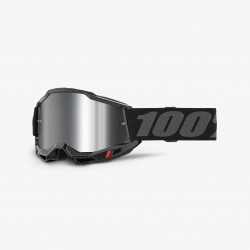 100 PROCENT GOGLE ACCURI 2 YOUTH JUNIOR BLACK - MIRROR SILVER LENS - KOLOR CZARNY / SZARY SZYBA SREBRNE LUSTRO