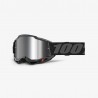 100 PROCENT GOGLE ACCURI 2 YOUTH JUNIOR BLACK - MIRROR SILVER LENS - KOLOR CZARNY / SZARY SZYBA SREBRNE LUSTRO