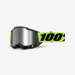 100 PROCENT GOGLE ACCURI 2 YOUTH JUNIOR NEON YELLOW - MIRROR SILVER LENS - KOLOR ŻÓŁTY FLUO / CZARNY SZYBA SREBRNE LUSTR