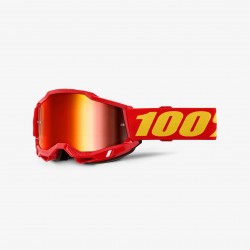 100 PROCENT GOGLE ACCURI 2 YOUTH JUNIOR RED - MIRROR SILVER LENS - KOLOR CZERWONY / CZARNY SZYBA SREBRNE LUSTRO