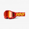 100 PROCENT GOGLE ACCURI 2 YOUTH JUNIOR RED - MIRROR SILVER LENS - KOLOR CZERWONY / CZARNY SZYBA SREBRNE LUSTRO