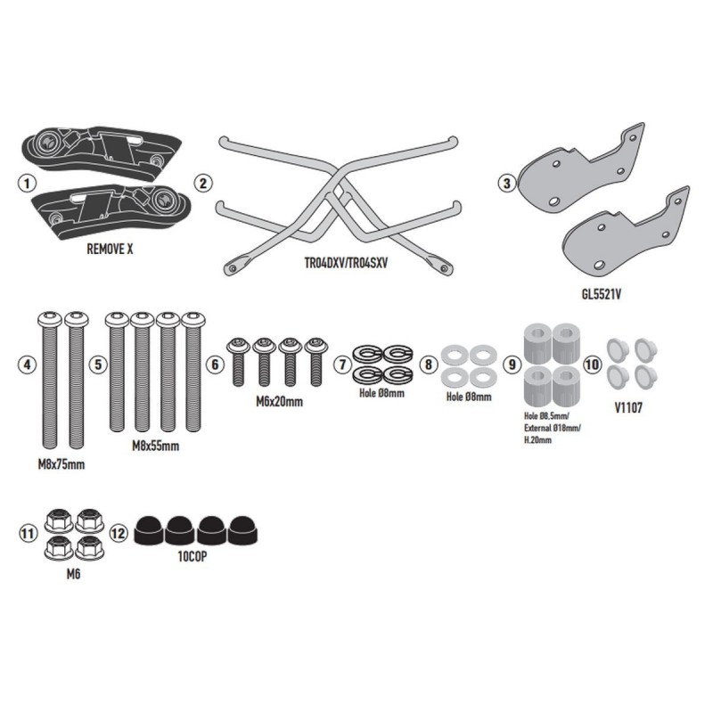 KAPPA STELAŻ POD TORBY (SAKWY) BOCZNE SZYBKIEGO MONTAŻU REMOVE-X HONDA CB 500 HORNET '24-'25, CB 750 HORNET '23-'25 - ZA