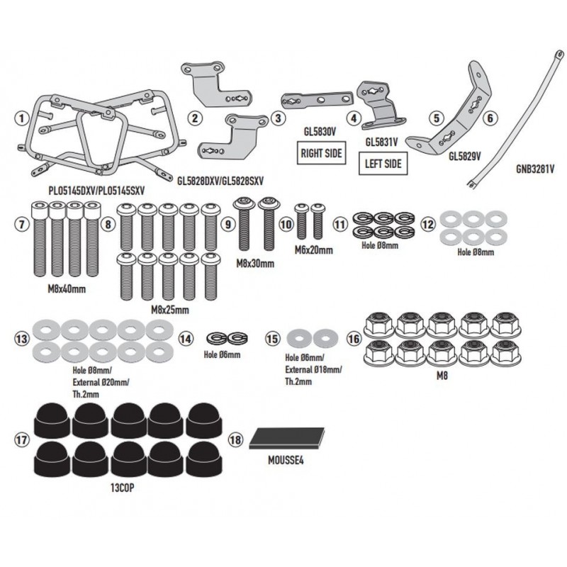 KAPPA STELAŻ KUFRÓW BOCZNYCH MONOKEY CAM SIDE BMW F 900 GS '24-, - POD KUFRY KFR K'FORCE ORAZ KVG K'VOYAGER ALU