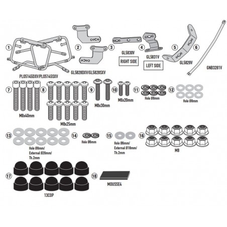 KAPPA STELAŻ KUFRÓW BOCZNYCH MONOKEY CAM SIDE BMW F 900 GS '24-, - POD KUFRY KFR K'FORCE ORAZ KVG K'VOYAGER ALU