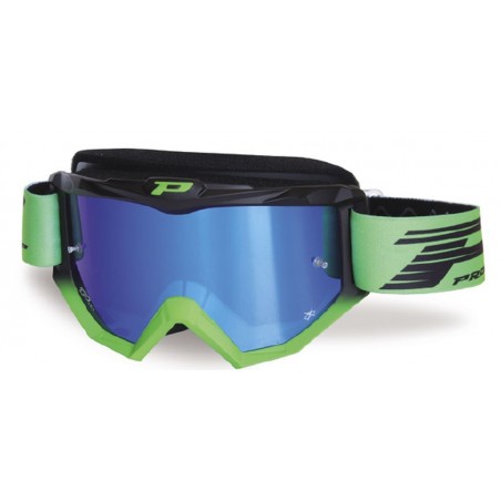 PROGRIP GOGLE PG3201-138 FL ATZAKI KOLOR CZARNY ZIELONY (SZYBA PG 3246C NIEBIESKA LUSTRZANA ANTISCRATCH, NO FOG, ANTI UV