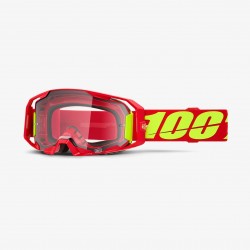 100 PROCENT GOGLE ARMATIC RED - CLEAR LENS - KOLOR CZERWONY / ŻÓŁTY FLUO SZYBA PRZEŹROCZYSTA