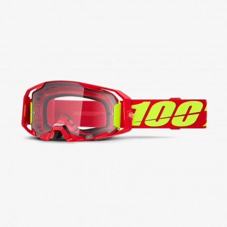 100 PROCENT GOGLE ARMATIC RED - CLEAR LENS - KOLOR CZERWONY / ŻÓŁTY FLUO SZYBA PRZEŹROCZYSTA