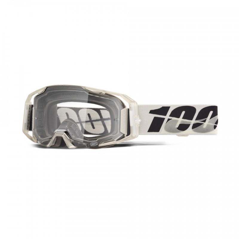100 PROCENT GOGLE ARMATIC PITCH - CLEAR LENS - KOLOR SZARY / CZARNY SZYBA PRZEŹROCZYSTA