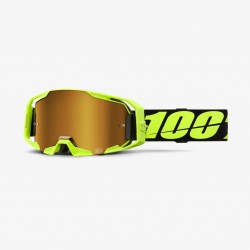 100 PROCENT GOGLE ARMATIC NEON YELLOW - MIRROR TRUE GOLD LENS - KOLOR ŻÓŁTY FLUO / CZARNY SZYBA ZŁOTE LUSTRO