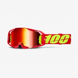100 PROCENT GOGLE ARMATIC RED - MIRROR RED LENS - KOLOR CZERWONY / ŻÓŁTY FLUO SZYBA CZERWONE LUSTRO