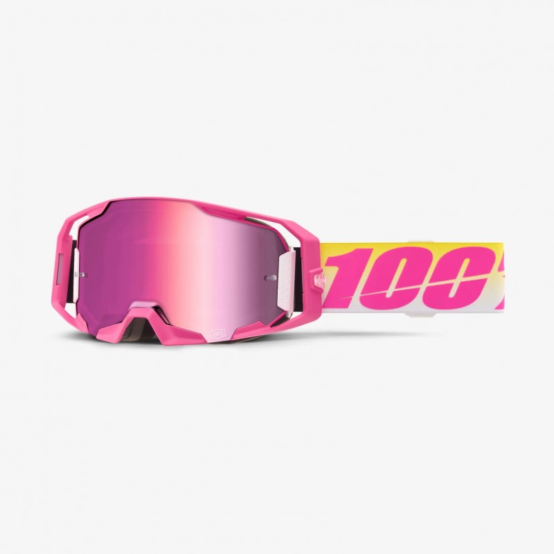 100 PROCENT GOGLE ARMATIC SELLARS - MIRROR PINK LENS - KOLOR RÓŻOWY / ŻÓŁTY / BIAŁY SZYBA RÓŻOWE LUSTRO