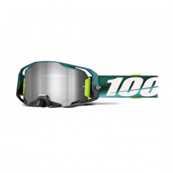 100 PROCENT GOGLE ARMATIC POLARITY - MIRROR SILVER LENS - KOLOR ZIELONY / BIAŁY SZYBA PSREBRNE LUSTRO