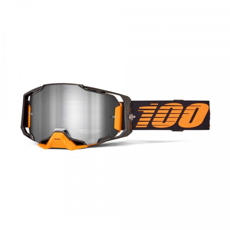 100 PROCENT GOGLE ARMEGA HIPER ACOSTA - MIRROR SILVER LENS - KOLOR SZARY / ŻÓŁTY SZYBKA SREBRNE LUSTRO