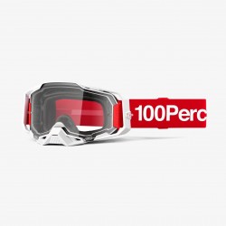 100 PROCENT GOGLE ARMEGA CORBIN - CLEAR LENS - KOLOR CZERWONY / BIAŁY SZYBKA PRZEŹROCZYSTA
