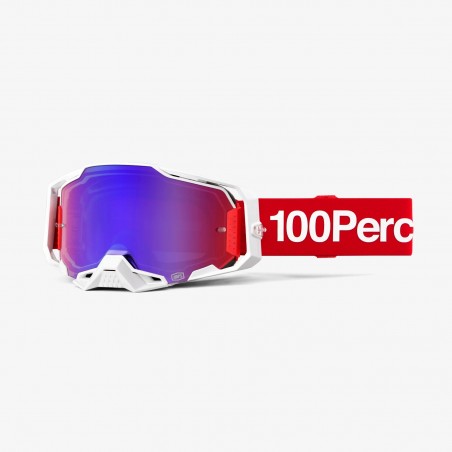 100 PROCENT GOGLE ARMEGA CORBIN - MIRROR BLUE / RED LENS - KOLOR CZERWONY / BIAŁY SZYBKA CZERONE / NIEBIESKIE LUSTRO