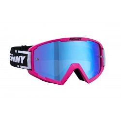 KENNY RACING GOGLE MODEL TRACK NEON PINK - BLUE LENS - KOLOR RÓŻOWY / CZARNY SZYBKA NIEBIESKIE LUSTRO