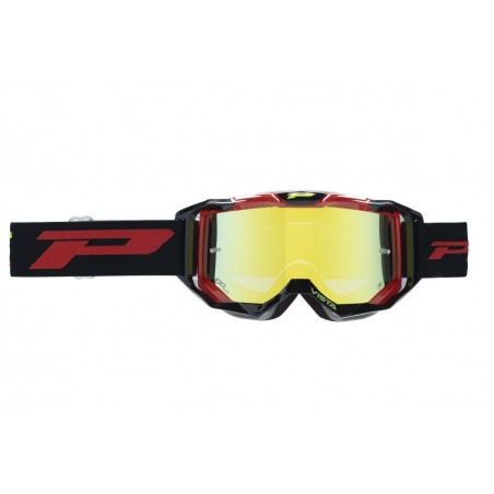PROGRIP GOGLE PG3303-125 FL VISTA KOLOR CZARNY CZERWONY (SZYBA PG3347 ŻÓŁTA LUSTRZANA, ANTISCRATCH, NO FOG, ANTI UV + SZ