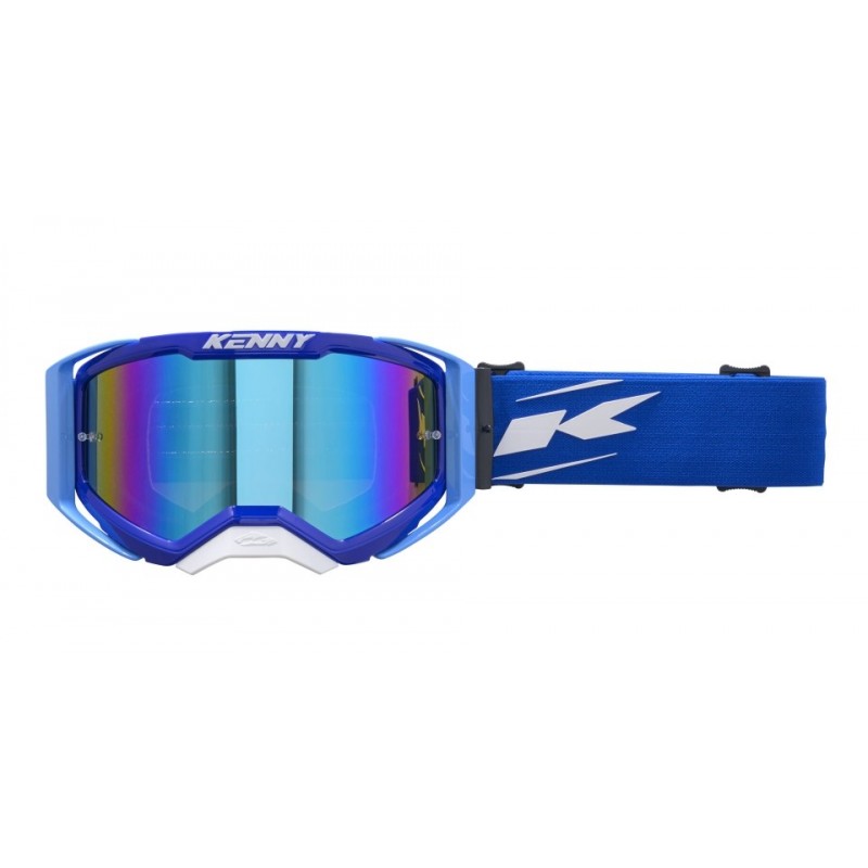 KENNY RACING GOGLE PERFORMANCE EVO 2 WHITE BLUE MIRROR-LUSTRO KOLOR BIAŁY / NIEBIESKI