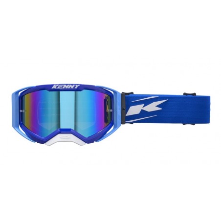 KENNY RACING GOGLE PERFORMANCE EVO 2 WHITE BLUE MIRROR-LUSTRO KOLOR BIAŁY / NIEBIESKI
