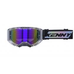 KENNY RACING GOGLE PERFORMANCE EVO 2 CLEAR SILVER MIRROR LENS-LUSTRO KOLOR SREBRNY / CZARNY