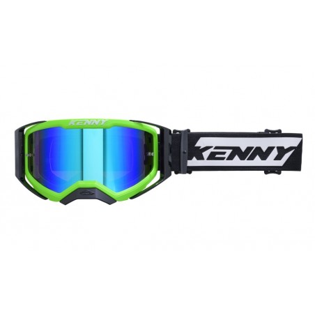 KENNY RACING GOGLE PERFORMANCE EVO 2 NEON GREEN MIRROR LENS-LUSTRO KOLOR ZIEOLNY FLUO / BIAŁY / CZARNY