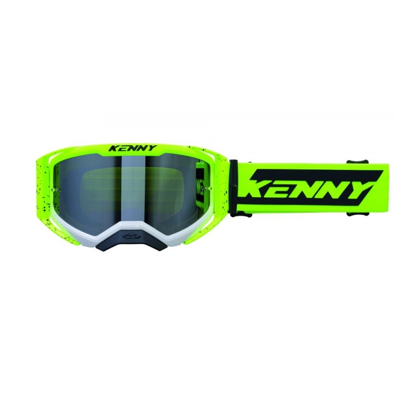 KENNY RACING GOGLE PERFORMANCE EVO 2 YELLOW WHITE SPLASH CLEAR LENS- SZYBKA PRZEŹROCZYSTA KOLOR ŻÓŁTY FLUO / CZARNY