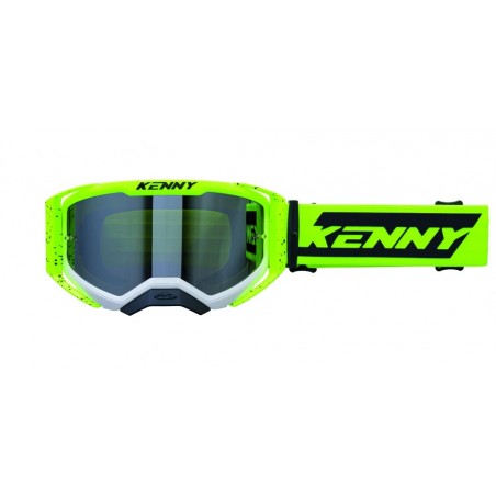 KENNY RACING GOGLE PERFORMANCE EVO 2 YELLOW WHITE SPLASH CLEAR LENS- SZYBKA PRZEŹROCZYSTA KOLOR ŻÓŁTY FLUO / CZARNY