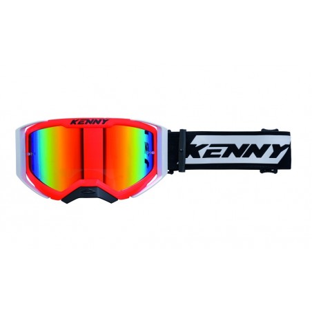 KENNY RACING GOGLE PERFORMANCE EVO 2 NEON RED MIRROR LENS- LUSTRO KOLOR CZERWONY / CZARNY / BIAŁY