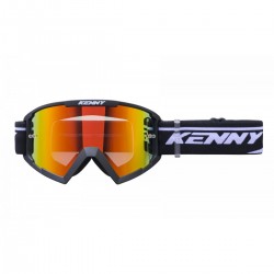 KENNY RACING GOGLE MODEL TRACK+ BLACK - RED LENS - KOLOR CZARNY / BIAŁY SZYBKA CZERWONE LUSTRO