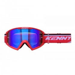 KENNY RACING GOGLE MODEL TRACK+ RED - BLUE LENS - KOLOR CZERWONY / BIAŁY SZYBKA NIEBIESKIE LUSTRO