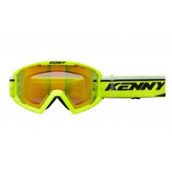 KENNY RACING GOGLE MODEL TRACK+ KID / JUNIOR / DZIECIĘCE NEON YELLOW - RED LENS - KOLOR ŻÓŁTY FLUO / CZARNY SZYBKA CZERW