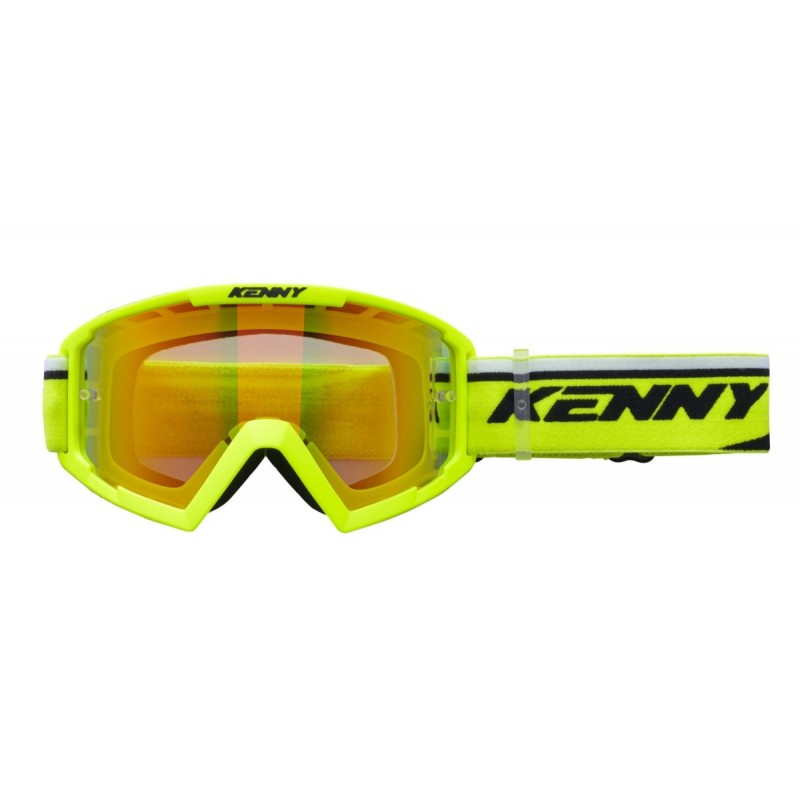 KENNY RACING GOGLE MODEL TRACK+ KID / JUNIOR / DZIECIĘCE NEON YELLOW - RED LENS - KOLOR ŻÓŁTY FLUO / CZARNY SZYBKA CZERW