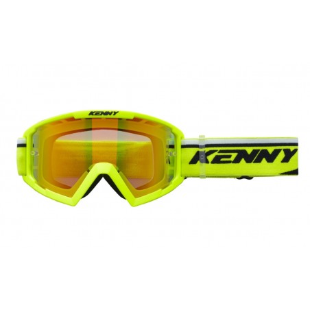 KENNY RACING GOGLE MODEL TRACK+ KID / JUNIOR / DZIECIĘCE NEON YELLOW - RED LENS - KOLOR ŻÓŁTY FLUO / CZARNY SZYBKA CZERW